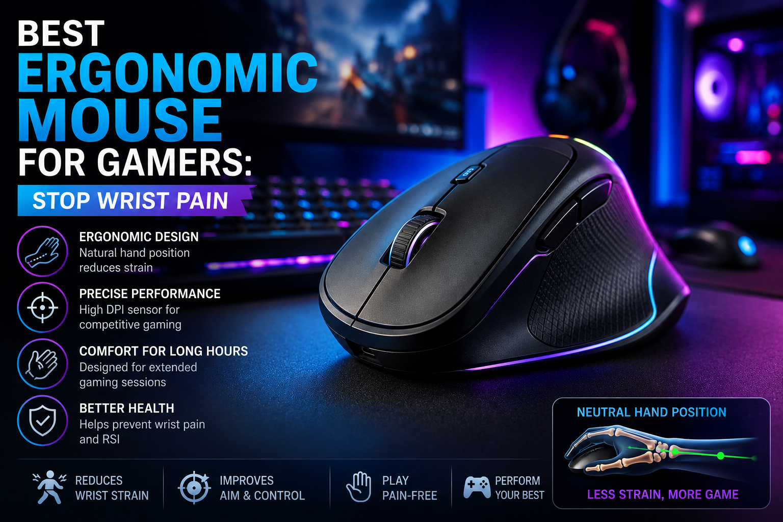 Best Ergonomic Mouse for Gamers Stop Wrist Pain