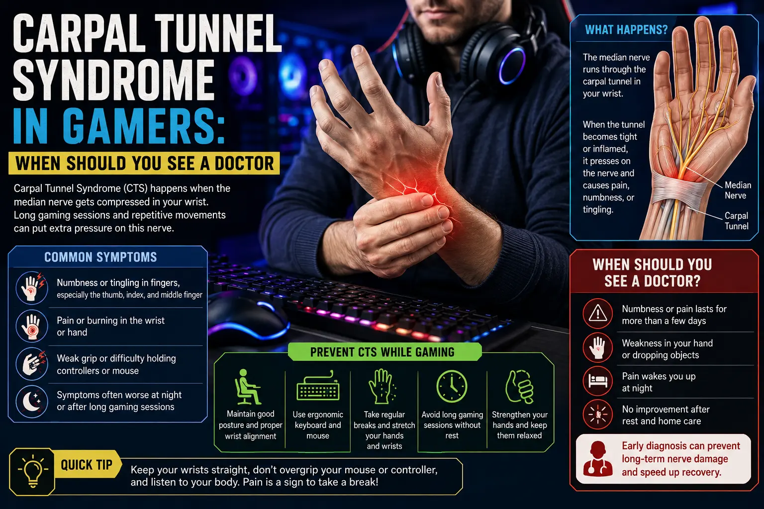 Carpal Tunnel Syndrome in Gamers When Should You See a Doctor