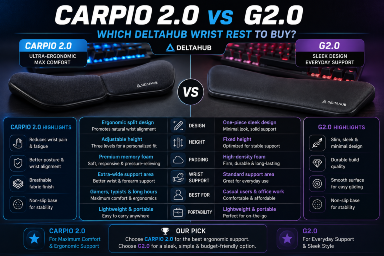 Carpio 2.0 vs G2.0 Which DeltaHub Wrist Rest to Buy
