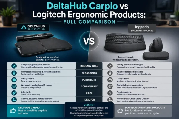 DeltaHub Carpio vs Logitech Ergonomic Products Full Comparison