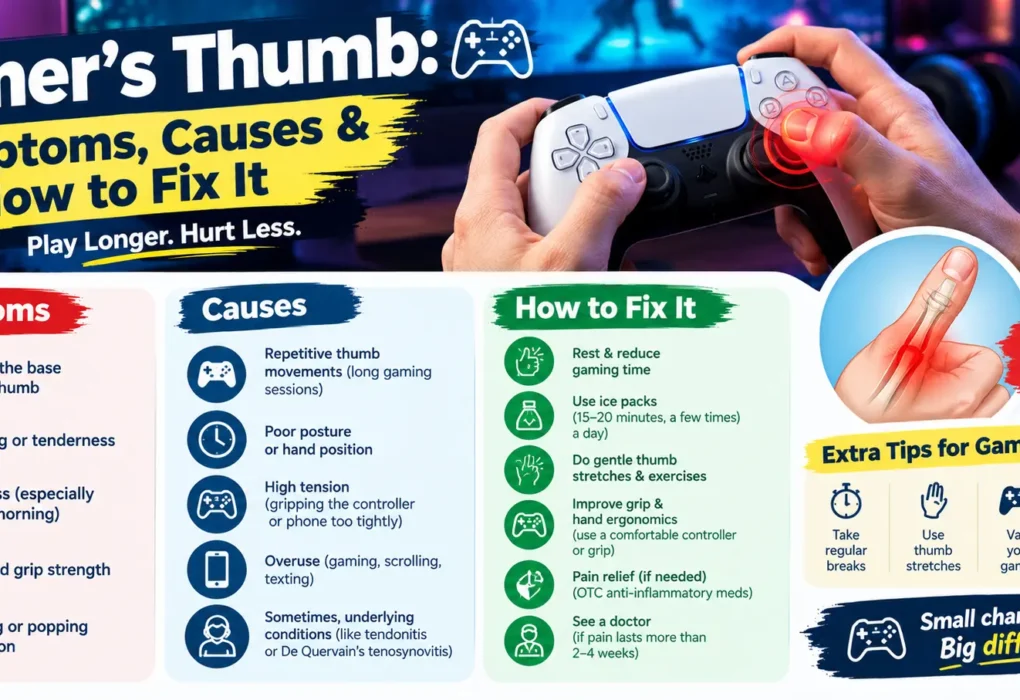 Gamers Thumb Symptoms, Causes & How to Fix It