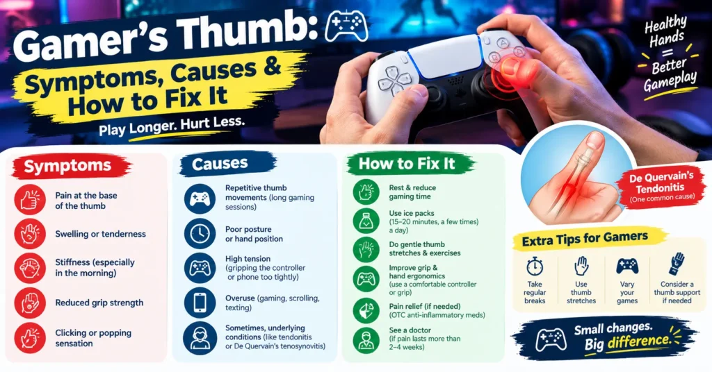 Gamers Thumb Symptoms, Causes & How to Fix It